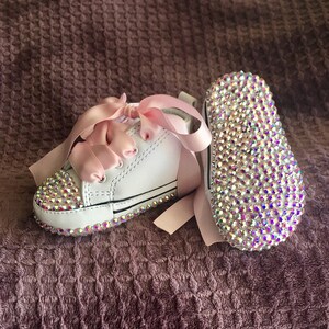 Crib converse bling shoes