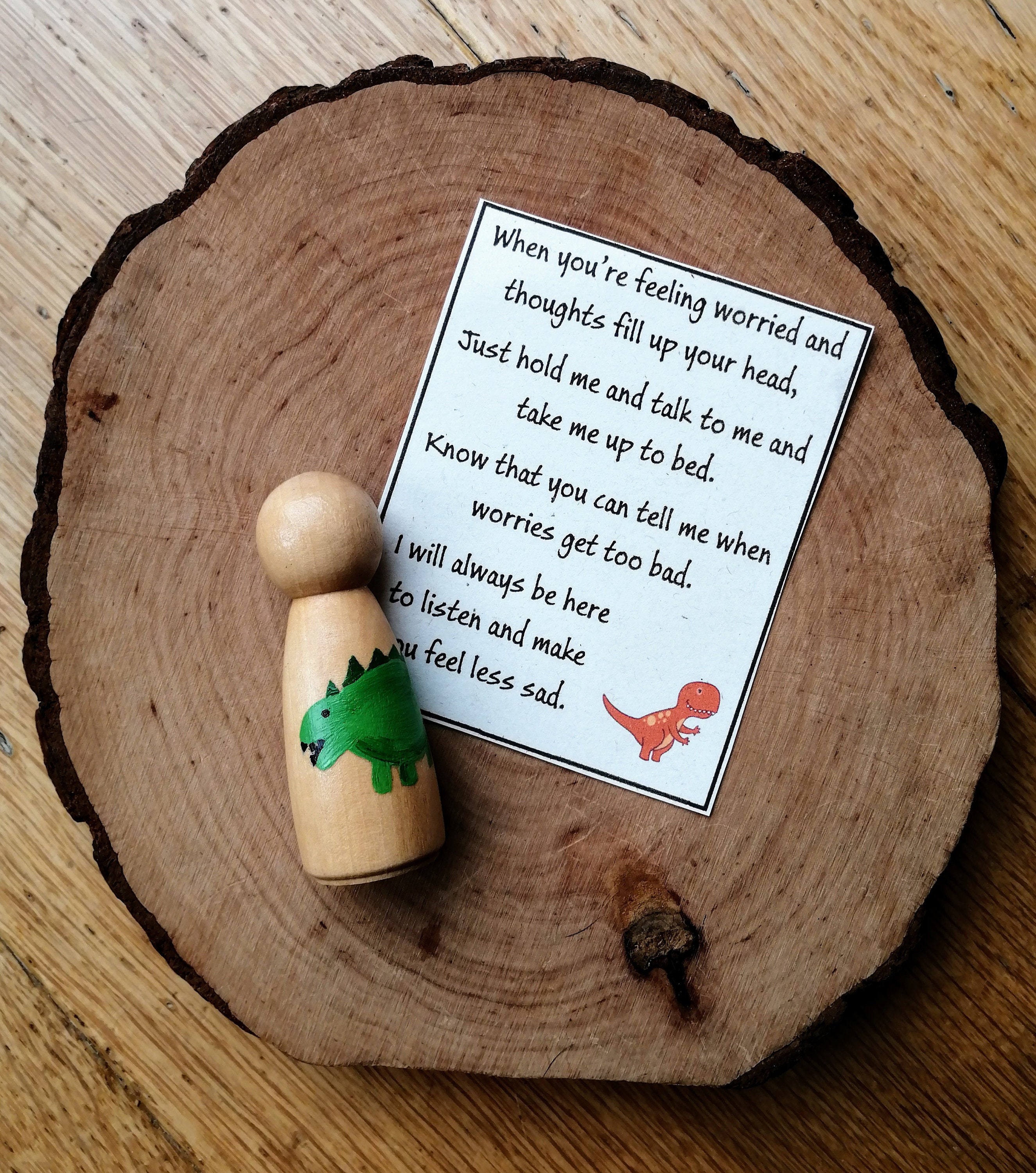 Worry Peg Doll and Poem Set Wooden Hand Painted Montessori - Etsy UK
