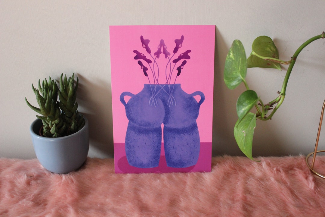 Butt Bum Vases & Plants Print Body Positive Art Print Cheeky Etsy Canada