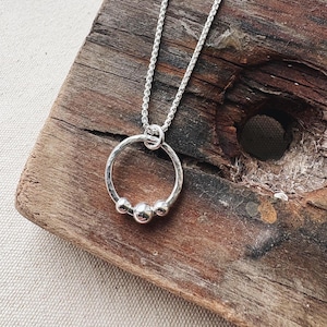 Silver Fidget Spinner Necklace: Anxiety Pendant, Small, Handmade UK