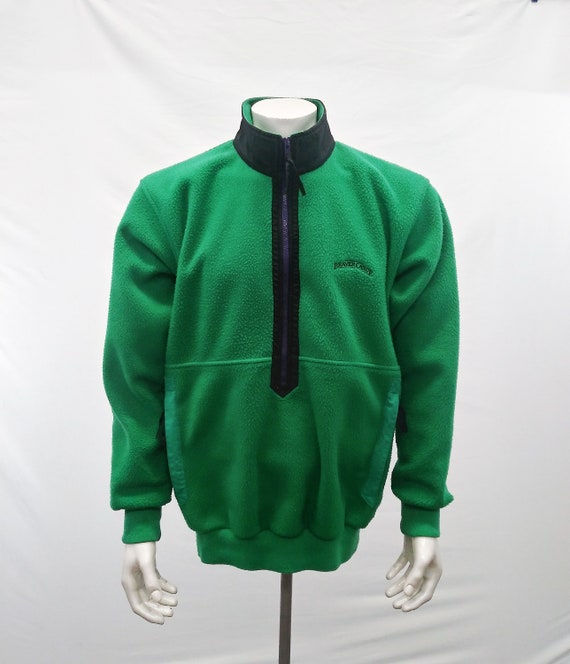 Beaver Canoe Vintage Adult Green Long Sleeve 1/2 Z