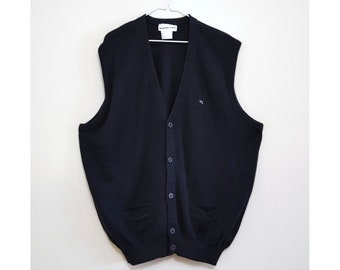 Tricots Nouvelle Visions Vintage Sweater Vest Mens Size 2X Blue Acrylic Button Up