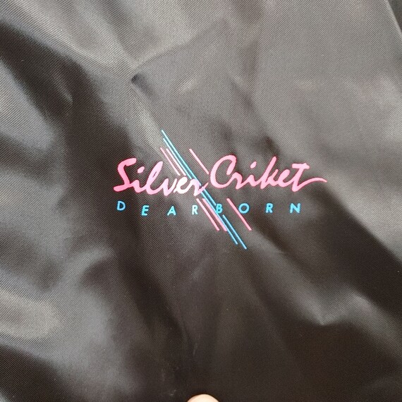 Vintage Silver Criket Dearborn 80s Satin Nylon Bomber… Gem