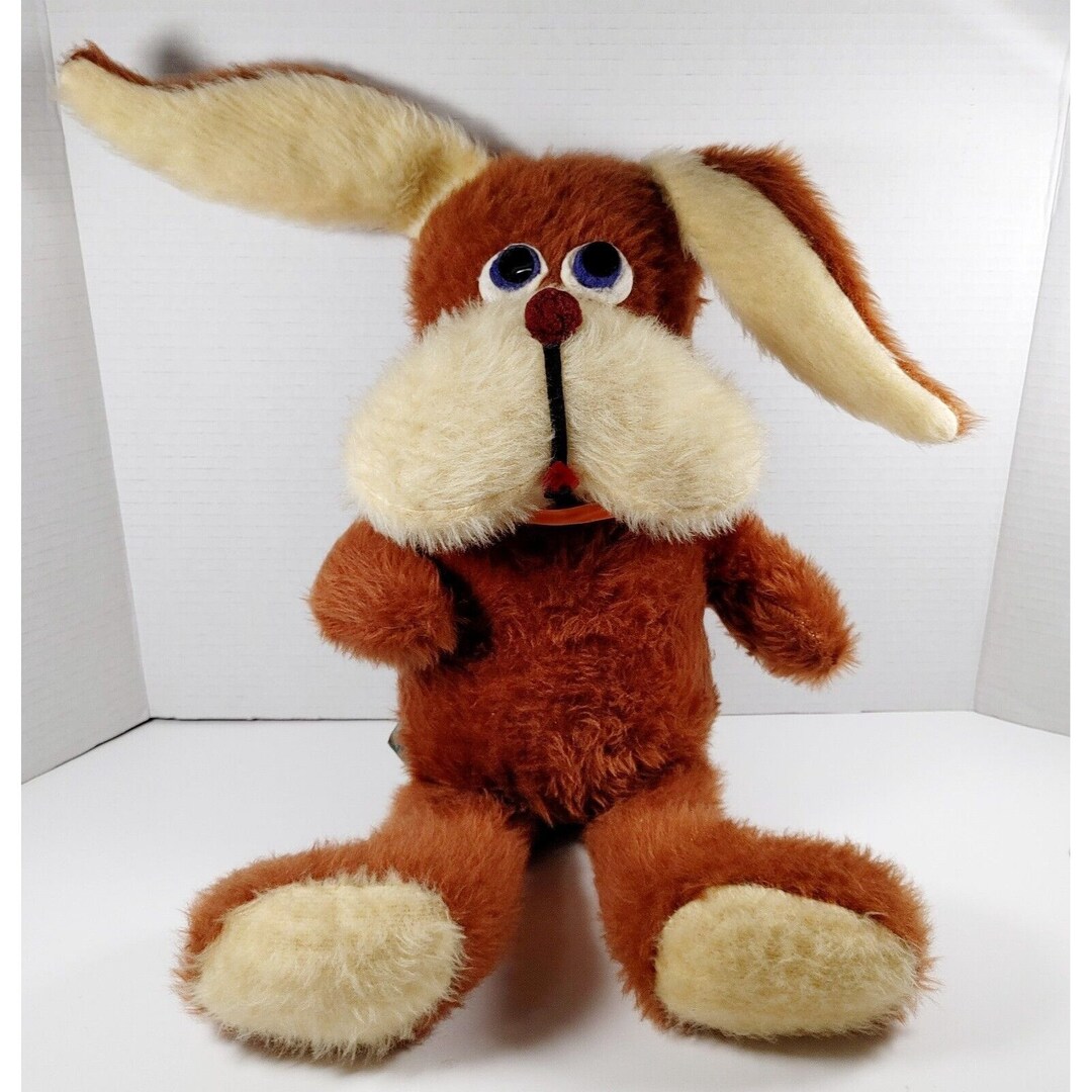 Vintage 60s 70s Ganz Bro Plush Brown Dog Blue Eyes 20 Etsy