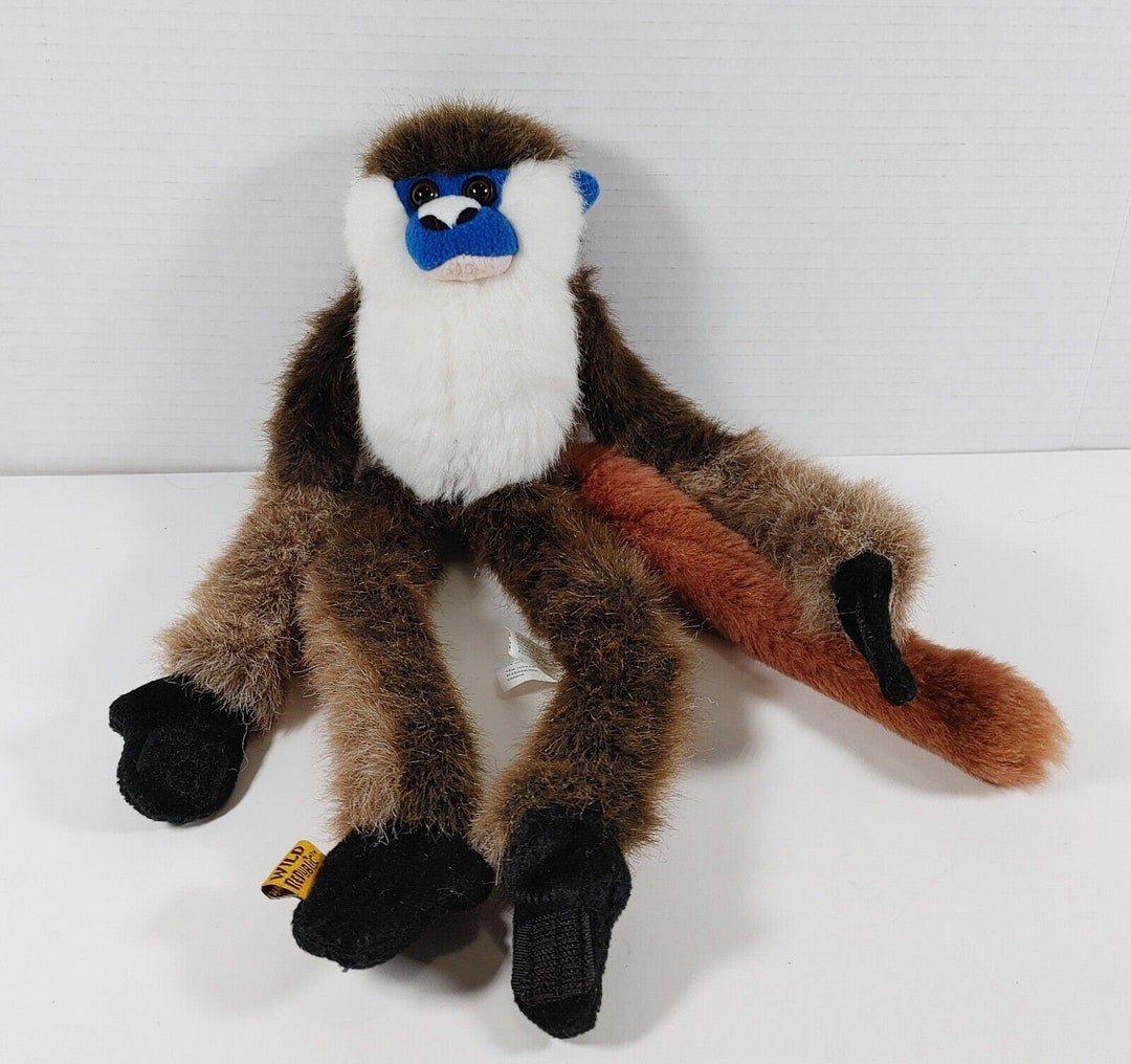 Vintage 1999 Multicolored Wild Republic Plush Hanging Monkey Stuffed Animal  Italia
