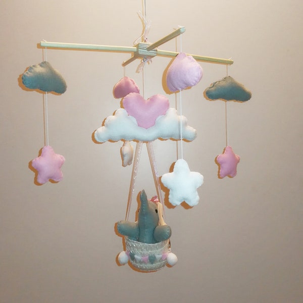 Baby mobile Mobile bébé éléphant artisanal French fait main - Décoration chambre bébé - Naissance baby shower Nurserie baby mobile