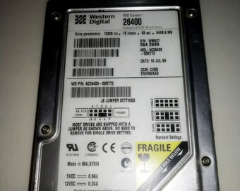 Disque dur vintage DD hard drive 26400 - Western-Digital 6,4GB IDE Drive Caviar Fonctionnel - 5400 tr/min 3.5" Ultra ATA