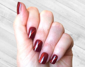 Squoval Red Nails Etsy