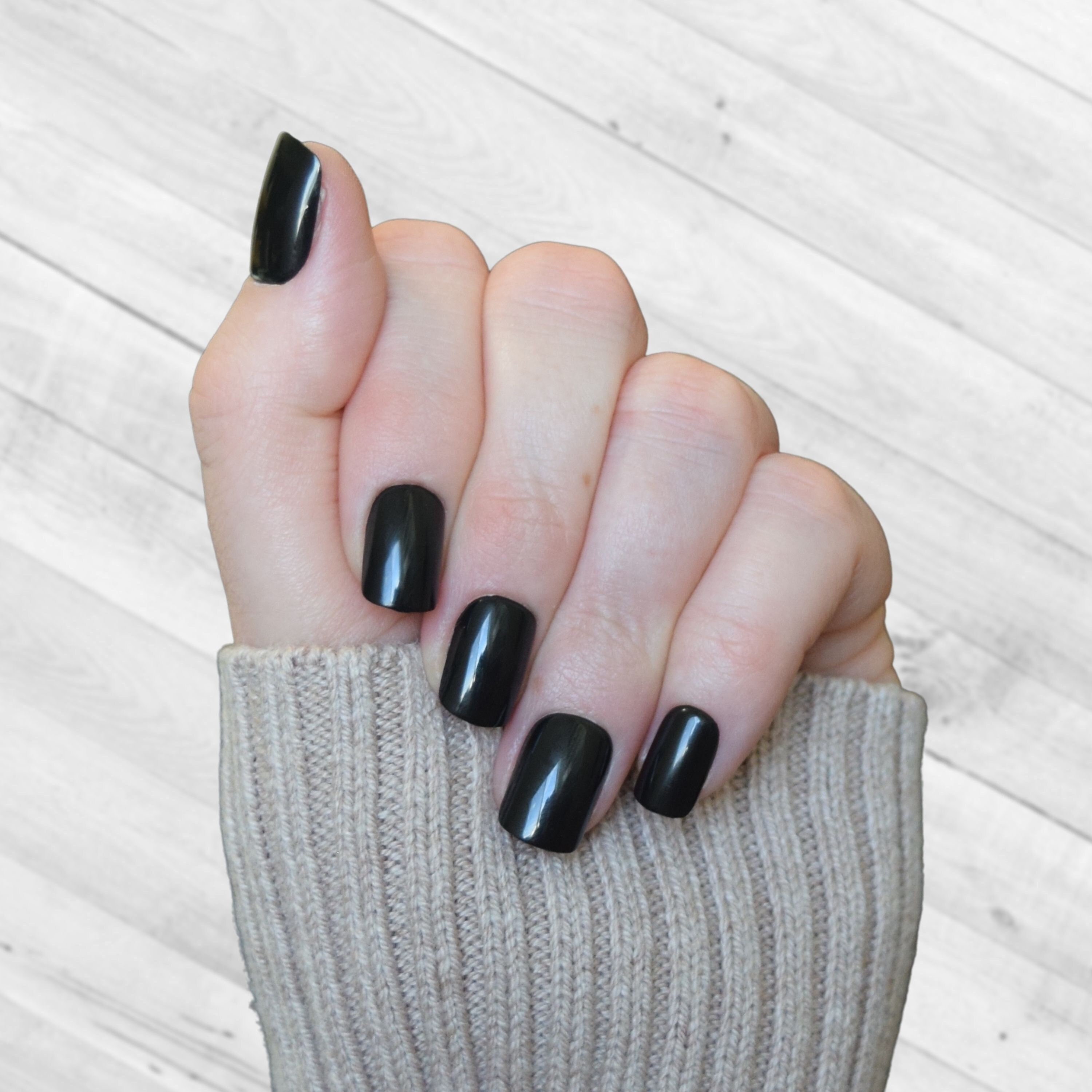 13 Black Acrylic Nails and Polish  Gel nails, Acrylic nails, Black nails
