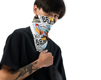 Foulard bandana, foulard bandana, foulard, bandana pour la tête, accessoires pour cheveux, bandana route 66, Froggy Rock Riding Route 66, Nouveau-Mexique