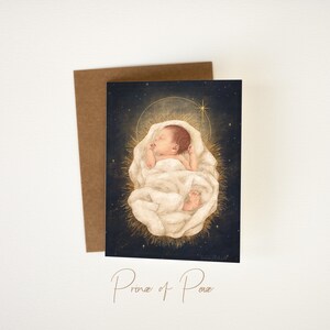 Weihnachtsgrußkarte Friedensprinz | Baby Jesus Gemälde | Geschenk Karte für Mama | LDS Weihnachtskunst | Servierendes Geschenk | Urlaub-Geschenk-Karte