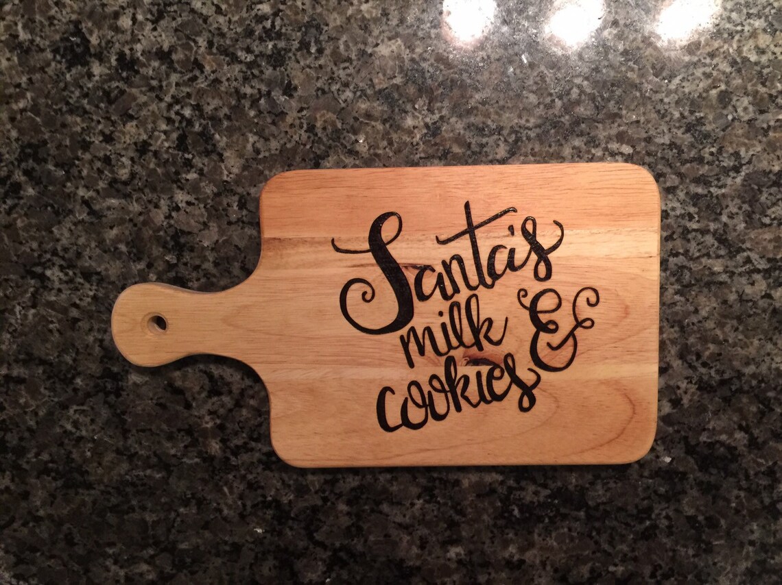 Santa's Cookie Board 13x7x3/4 Customized Cutting Board Etsy