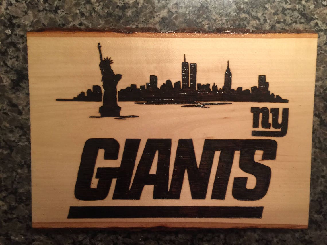 New York Giants Burned Wood Sign Burned Wood Sports Sign - Etsy