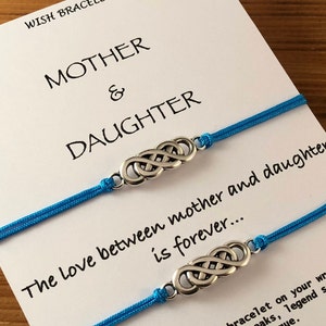 Mother and Daughter wish bracelet set,Make a wish,Matching bracelets,Infinity love,Mom daughter,Long distance,Mama en Dochter,Christmas gift