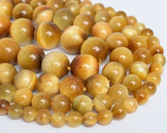 Golden Tiger Eye Loose Beads Grade AA Round Shape 6mm 8mm 10mm