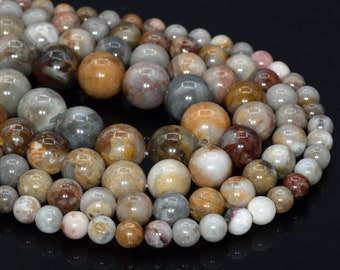 Perles en vrac en agate de gobi naturelle véritable forme ronde 6 mm 8 mm 10 mm