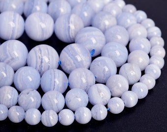 Natural Chalcedony Blue Lace Agate Loose Round Beads 6mm,8mm,10mm,12mm