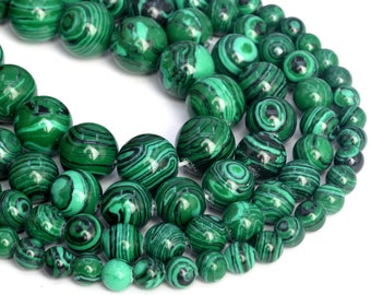 Synthetic Green Calsilica Loose Beads Round Shape 6mm 8mm 10mm 12mm