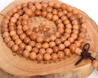 Natural Yew Wood Loose Beads Round Shape 6mm 8mm 10mm
