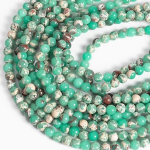 Green Sea Sediment Imperial Jasper Loose Beads Round Shape 4mm 6mm 8mm 10mm
