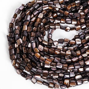 Genuine Natural Brown Trochidae Shell Loose Beads Grade AAAAA Rectangle Piece Concave Triangle Shape 6-9MM