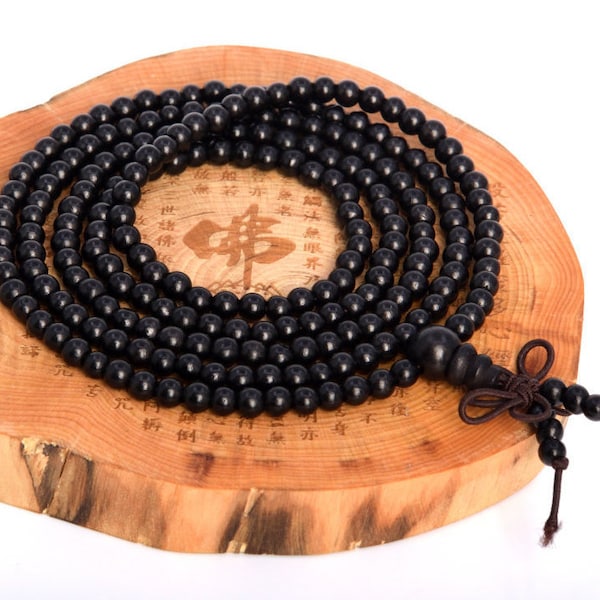 Natural Black Ebony Blackwood Loose Beads Round Shape 4mm 6mm 8mm 10mm