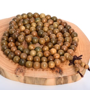 Natural Fragrant Green Sandalwood Loose Beads Round Shape 6mm 8mm 10mm 12mm