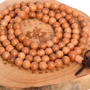 Natural Yew Wood Loose Beads Round Shape 6mm 8mm 10mm