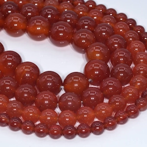 Genuine Natural Carnelian Loose Beads Round Shape 6mm 8mm 9-10mm 11-12mm 15mm