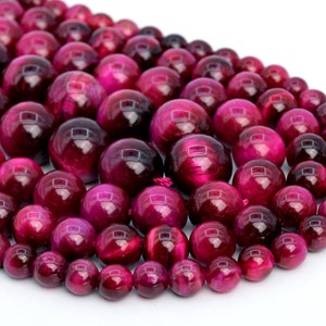 Rose Red Tiger Eye Loose Beads Grade AA Round Shape 6mm 8mm 10mm 12mm