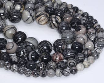 10MM AFRICAN ZEBRA JASPER GEMSTONE BROWN SWIRLS ROUND LOOSE BEADS 7.5/"