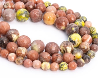 Genuine Natural Plum Blossom Jasper Loose Beads 4mm 6mm 8mm 10mm 12mm Gemstone Beads for DIY Jewelry Making Bracelet Necklace Wholesale