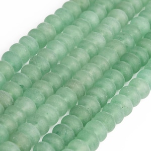 Genuine Natural Matte Green Aventurine Loose Beads Rondelle Shape 6x4mm 8x5mm