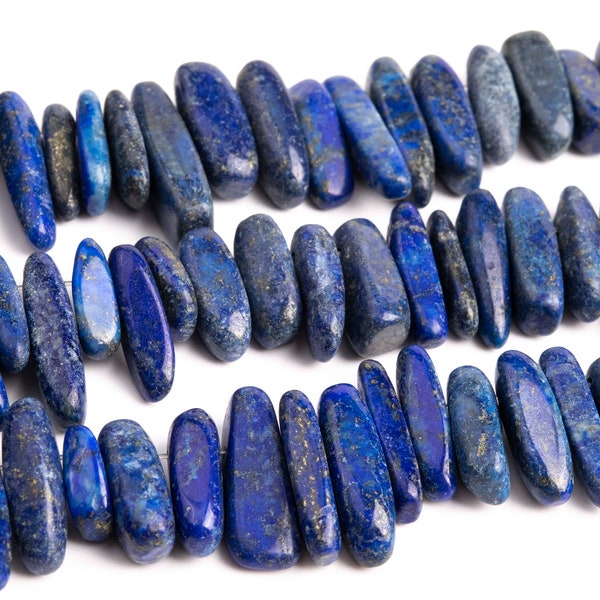 Deep Blue Lapis Lazuli Beads Stick Pebble Chip Grade A Genuine Natural Gemstone Loose Beads 12-24x3-5MM