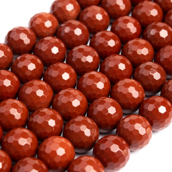 Genuine Natural Red Jasper Loose Beads Grade AAA Micro Faceted Round Shape 6mm 8mm 10mm 12mm