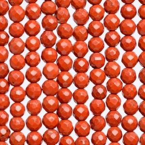 Genuine Natural Red Jasper Loose Beads Grade AAA Faceted Round Shape 4mm