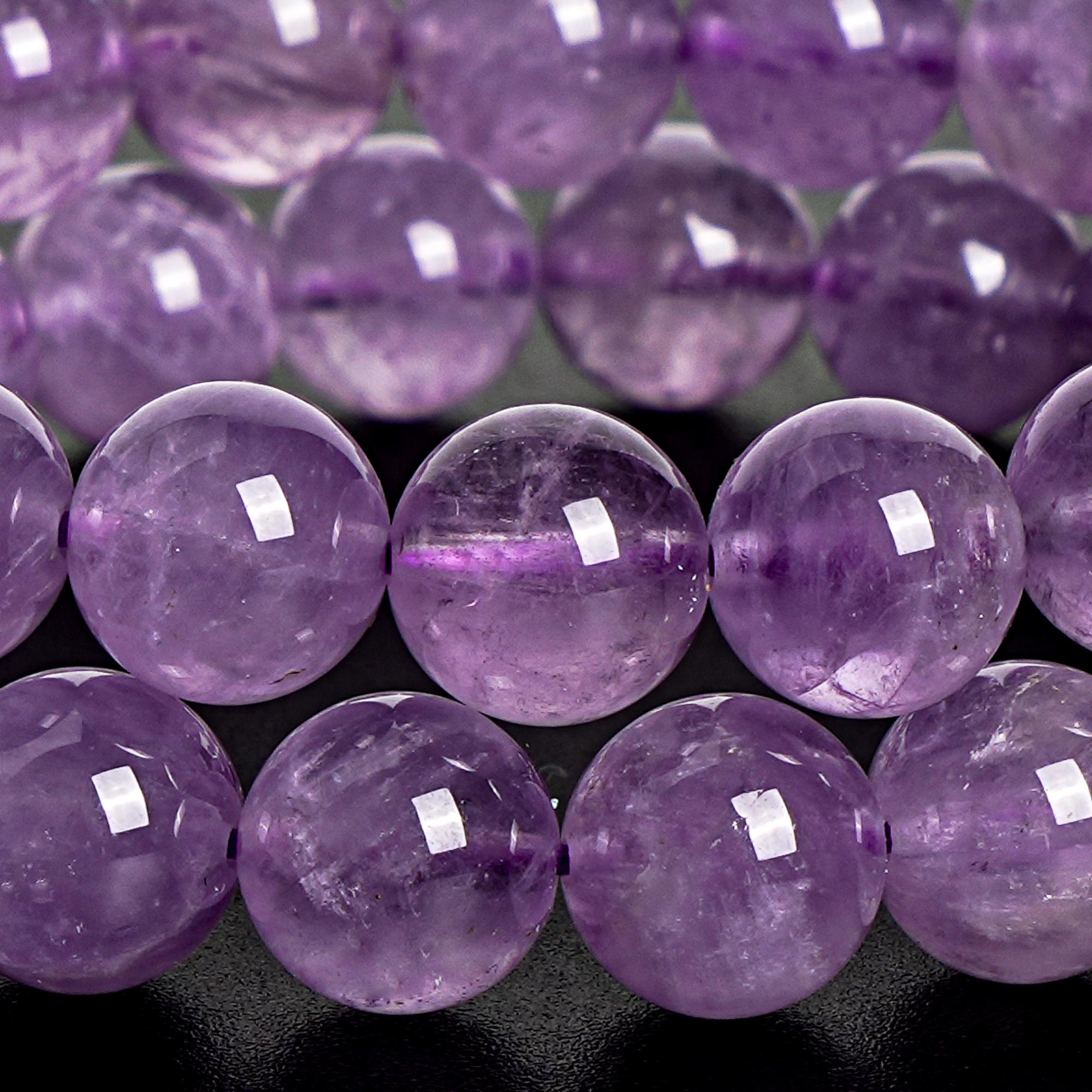 Translucent Amythyst Genuine Natural Brazil Translucent Light Lavender Amethyst Loose Beads ...
