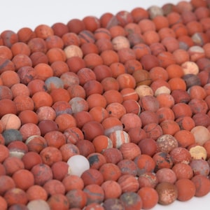 Genuine Natural Matte Red Poppy Jasper Loose Beads Round Shape 4mm