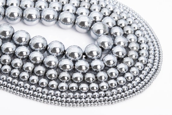 Silver Hematite Loose Beads Round Shape 6mm 8mm 10mm 11-12mm - Etsy