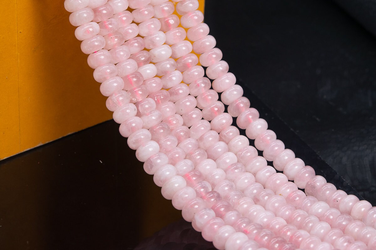 Genuine Natural Pink Rose Quartz Loose Beads Rondelle Shape - Etsy