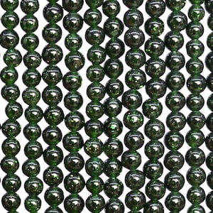 Dark Green Goldstone Loose Beads Round Shape 3mm 4mm