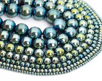 Green Hematite Loose Beads Round Shape 6mm 8mm 10mm 12mm