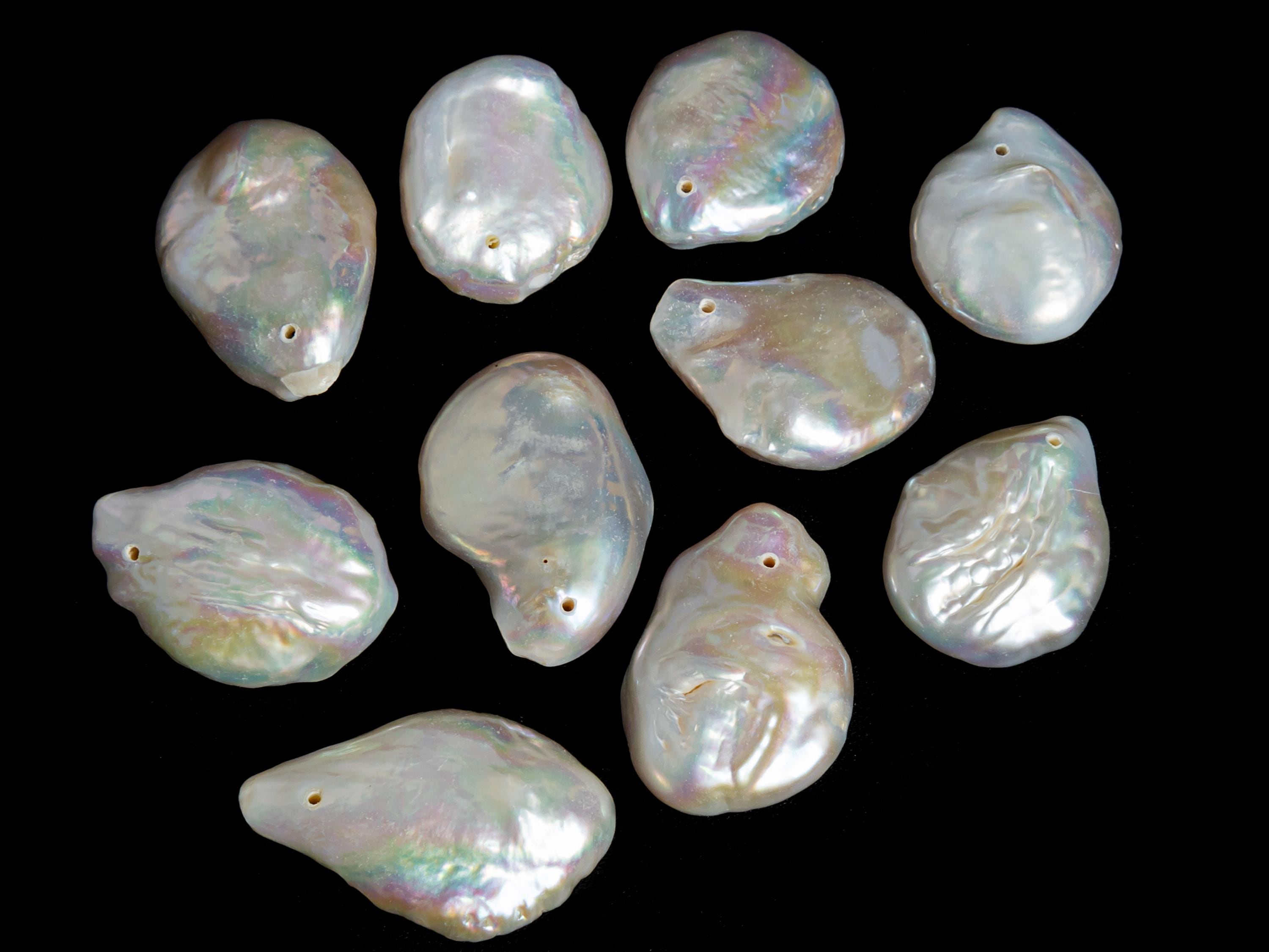 100% Natural Flash Freshwater Pearl Pendant Freeform Large, medium, small Top Drilled Gemstone focus bead Pendant for Valentine's Day