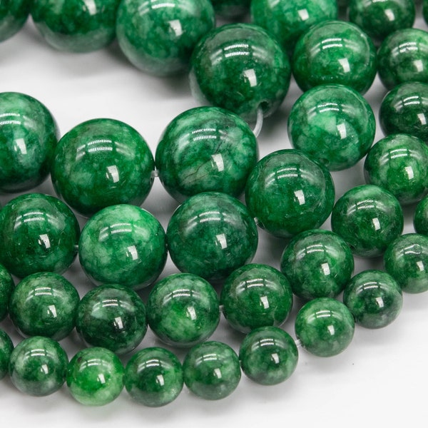 Emerald Green Color Quartz Loose Beads Round Shape 6-7mm 8mm 10mm 12mm