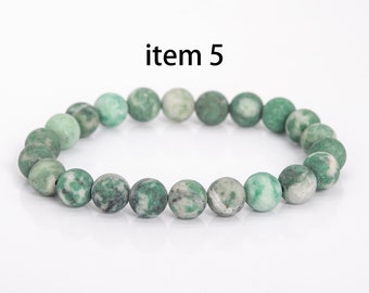 8mm Matte Round Gemstone Bracelet - Tiger Eye / Striped