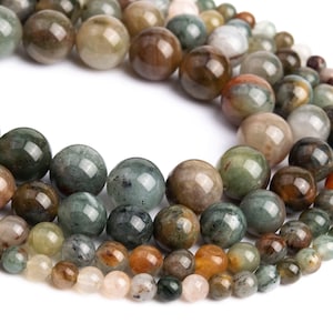 Genuine Natural Multicolor Moss Agate Loose Beads Round Shape 6mm 8mm 10mm