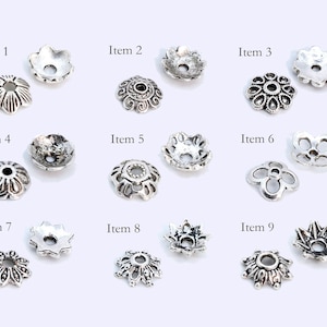 30 pcs Bead Caps Spacers End Cap DIY Jewelry Making - Antique Silver Tone