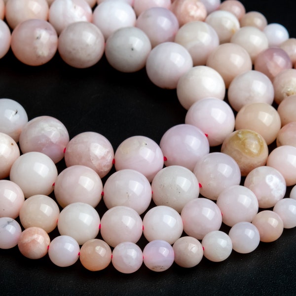 Genuine Natural Light Pink Opal Loose Beads Grade AAA Round Shape 6mm 6-7mm 8mm 9-10mm 10mm
