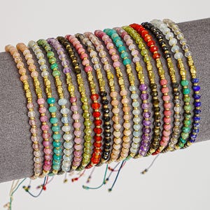 Gemstone Beaded Bracelets,Boho Handmade Stackable Bracelets ,Personalized Lucky Stone Gift Bracelet