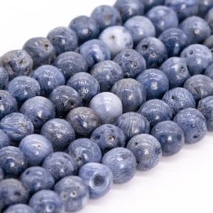Genuine Natural Blue Coral Loose Beads Round Shape 4mm